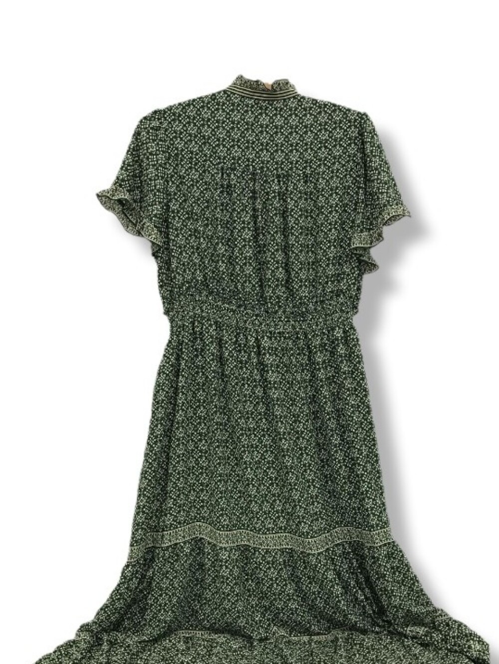 Max Studio Green Printed Maxi Dress with Short Sleeves - Picture 3 of 7